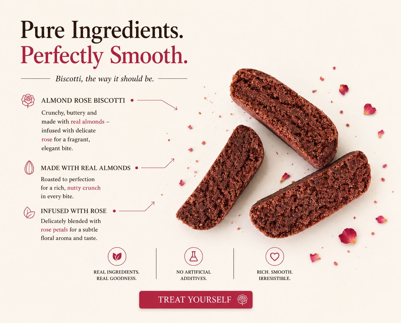 Invra Gourmet Rose & Almond Biscotti – Millet-Based, High-Protein & Handcrafted